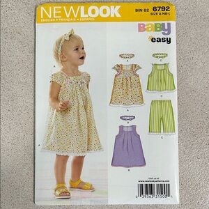 Uncut New Look Baby Dress Pattern #6792